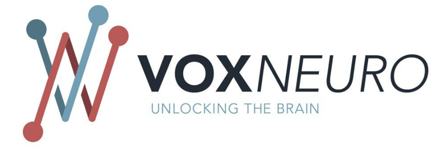 voxNeuro, unlocking the brain, logo.