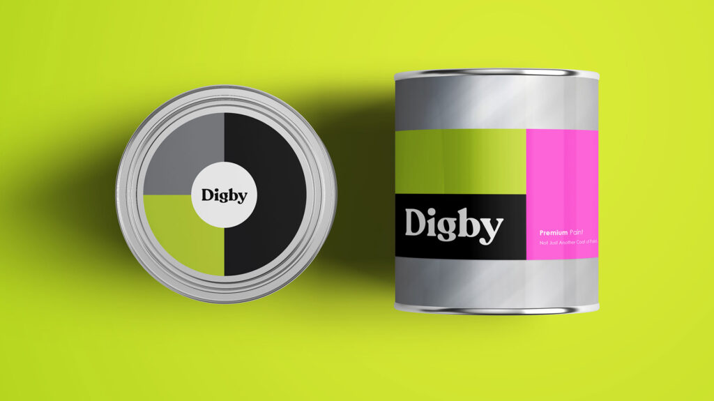 A can of paint from Digby Paint.