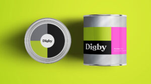 A can of paint from Digby Paint.