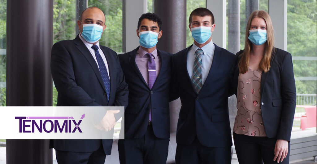 Tenomix leadership and founding team, From left to right: Sherif Abdou, Saumik Biswas, Michael Lavdas, Eveline Pasman