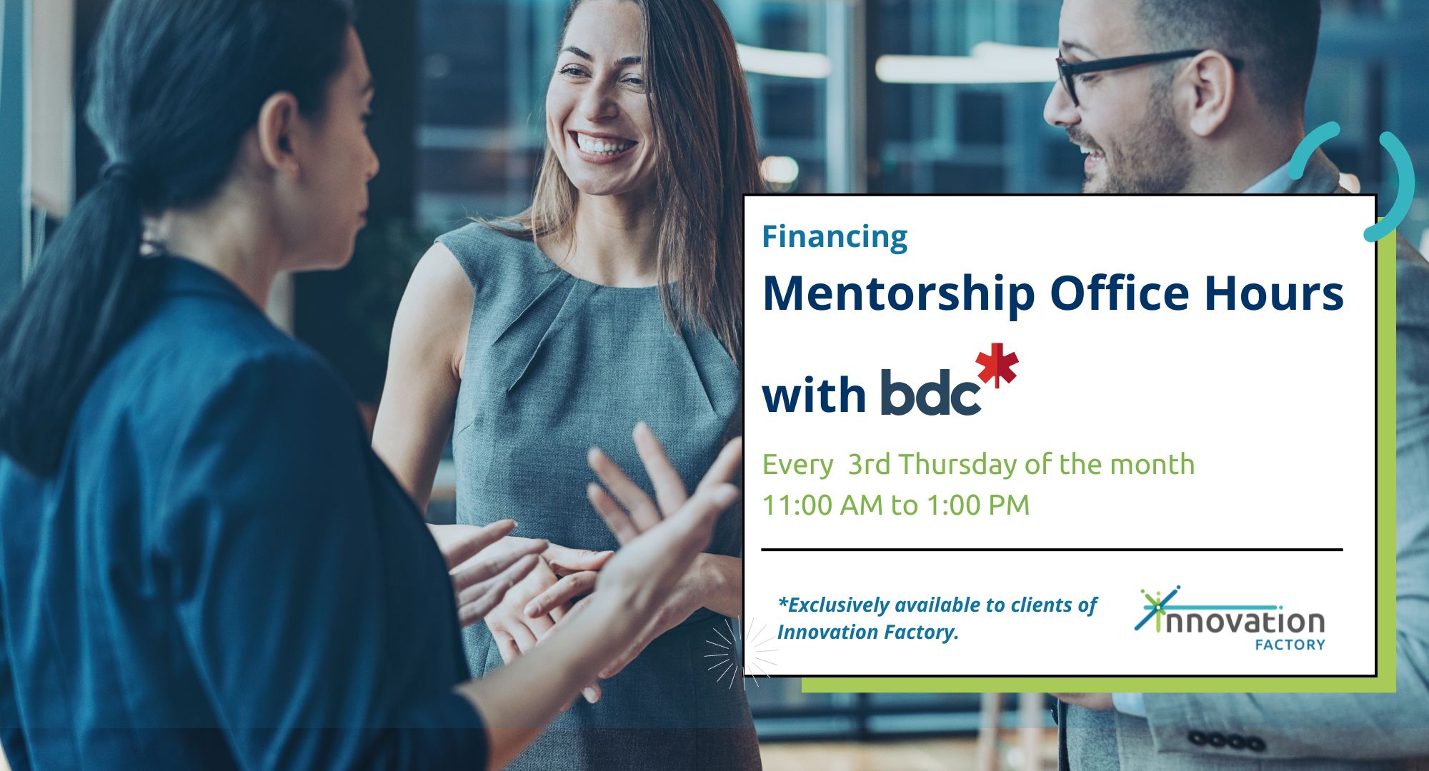 Financing Mentorship – Office Hours with BDC