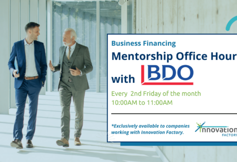 Business Financing mentorship office hours for startups and entrepreneurs with BDO