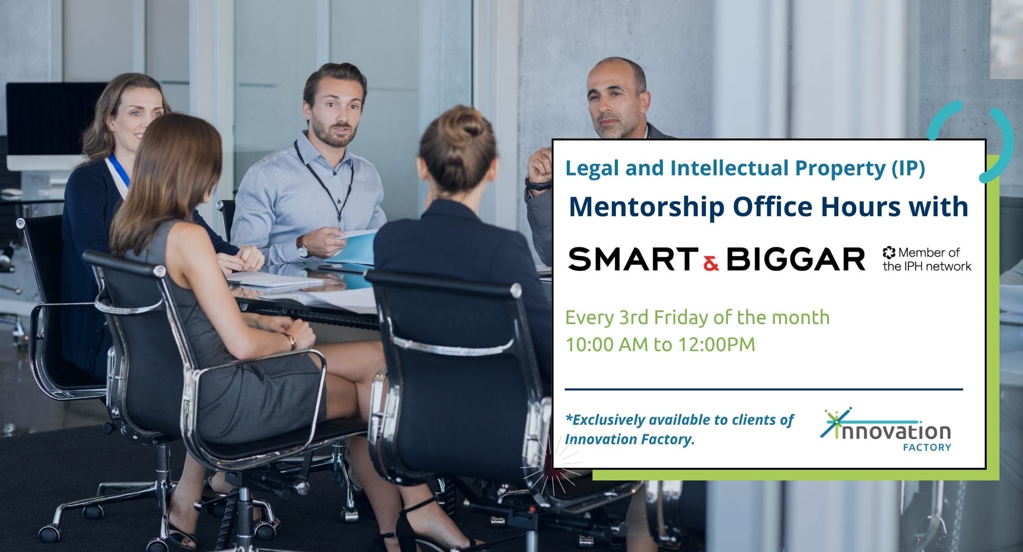 Receive legal and IP mentorship from Smart & Biggar to position your startup for long-term success while avoiding costly legal pitfalls.