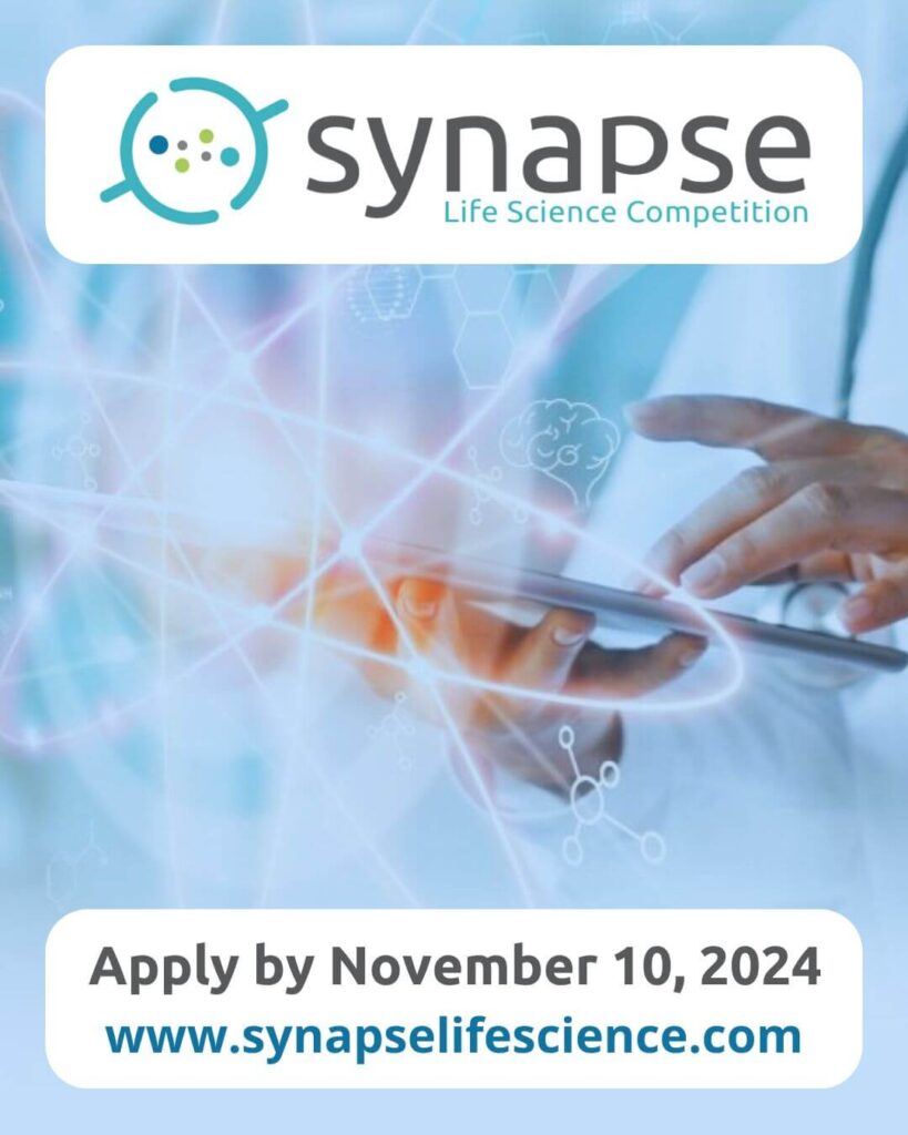 Synapse Life Science Pitch Competition applications open. Apply by November 10, 2024