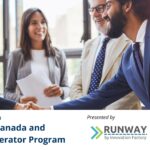 Startup visa Canada and Runway Accelerator Program information session presented by Innovation Factory. A diverse group of business professionals shaking hands.