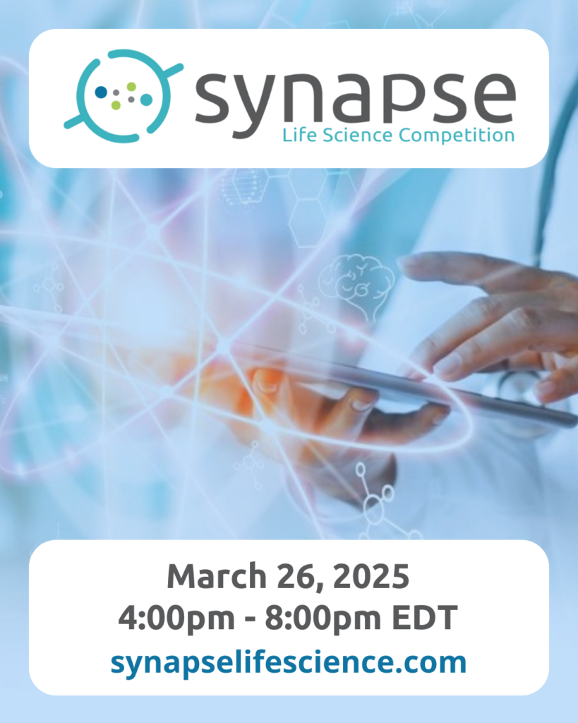 Synapse Life Science Pitch Competition March 26, 2025 from 4:00pm - 8:00pm EDT