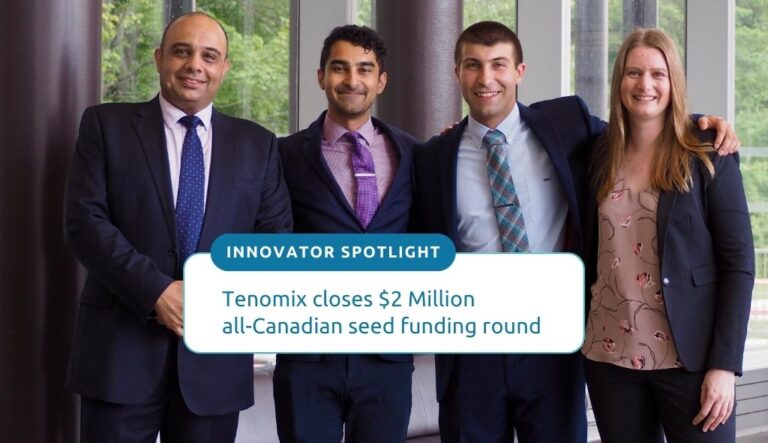 Tenomix (L-R) Co-founders Sherif Abdou CBO, Saumik Biswas CEO, Mike Lavdas director and CTO, Eveline Pasman, COO