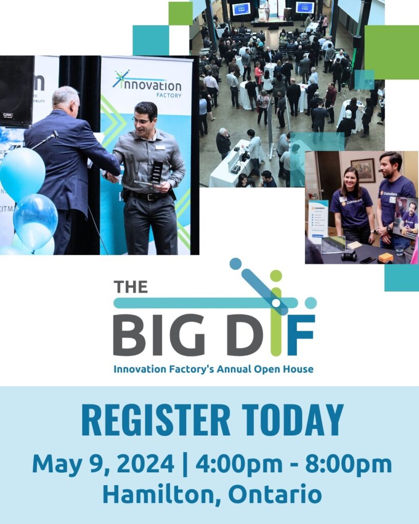 Celebrate BIG ideas that make a bigger impact at The Big DiF, Innovation Factory’s annual open house and client showcase. Join 250+ people from the Hamilton-Halton community to celebrate entrepreneurship and innovation.