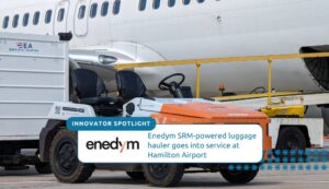 Enedym hauler at the Hamilton International Airport.