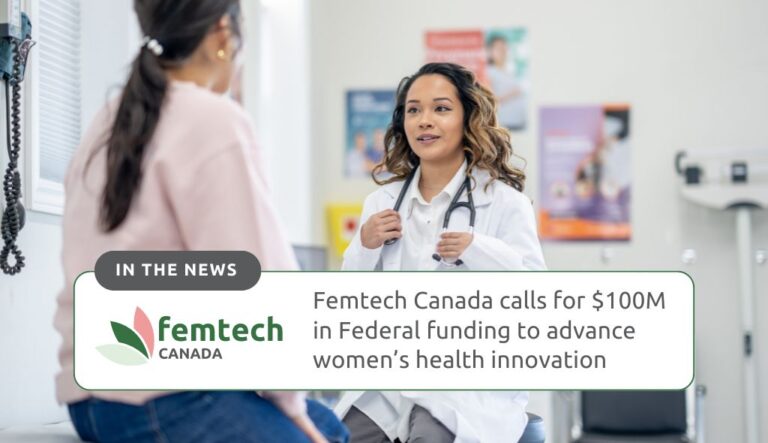 Femtech Canada calls for $100 Million in Federal funding to advance women’s health innovation Photo of Woman doctor speaking to a woman-identifying patient about womens health related issues.