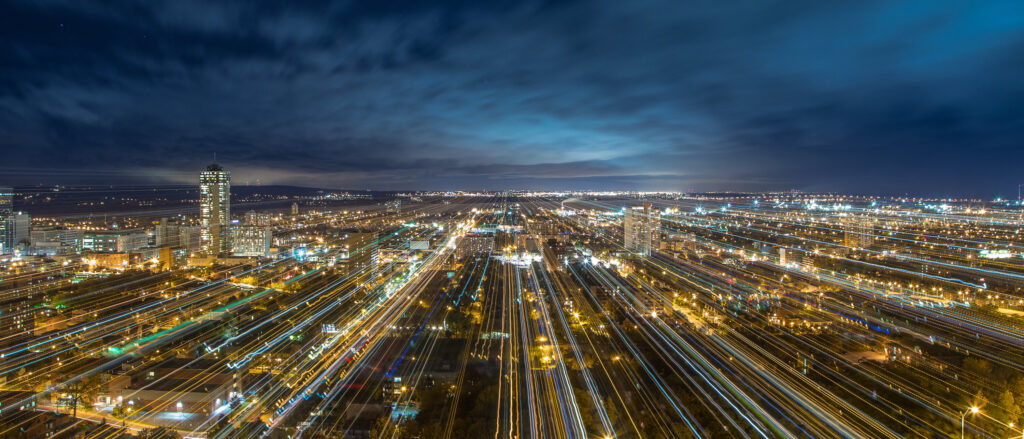 Aerial view of a highway