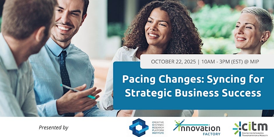 Pacing Changes: Syncing for Strategic Business Success October 22, 2025 from 10am to 3pm at McMaster Innovation Park