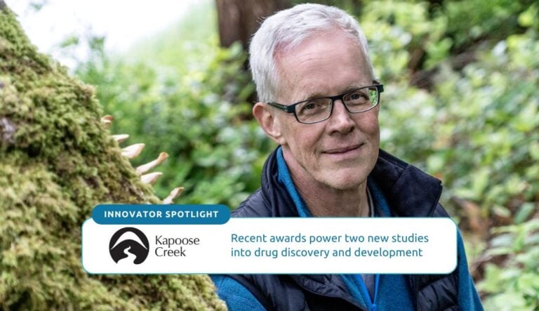 McMaster Professor Eric Brown at the Kapoose Creek Bio field station in BC, where scientists are mining nature for all-new drug candidates. (Photo courtesy of Kapoose Creek Bio).